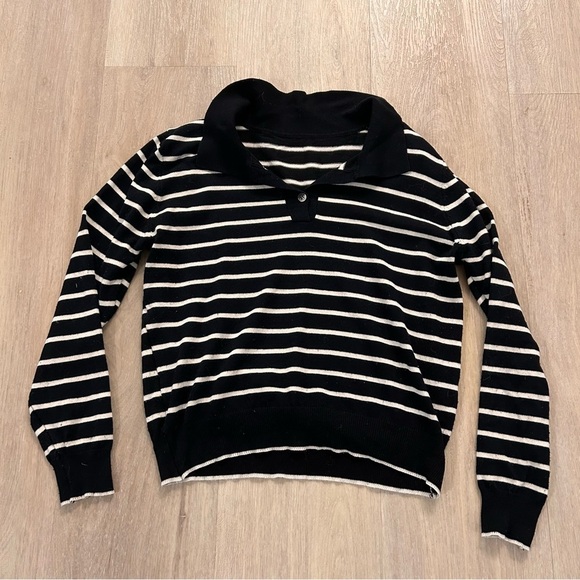 FOUND striped black and white light polo sweater - Picture 2 of 5